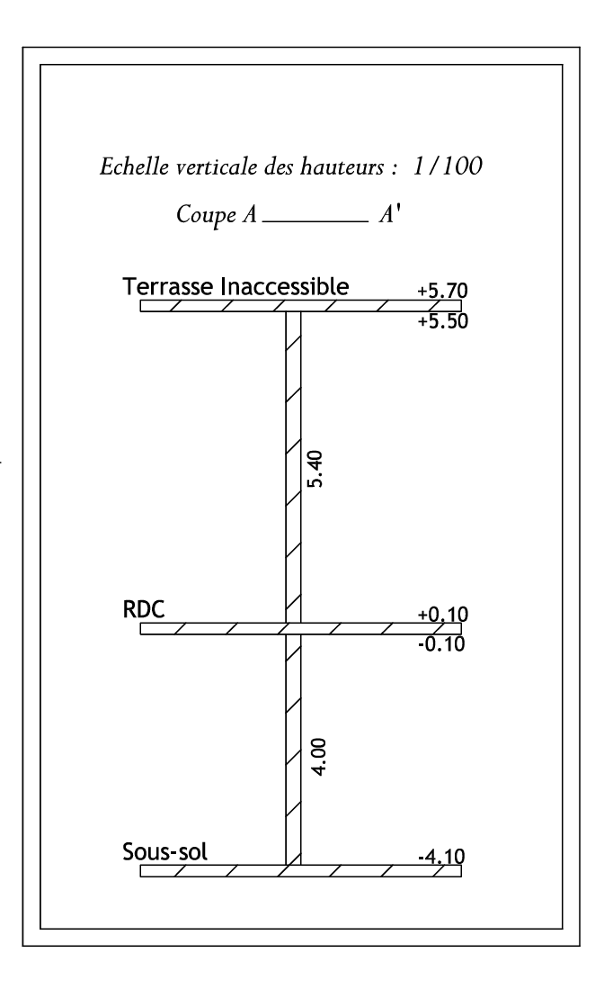 Vertical cross-section architectural drawing